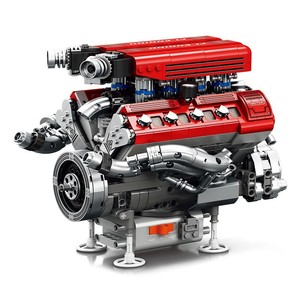 Modelo de Motor de Cilindros F1 V8, Juego de Bloques de Construcción Mecánicos, Juguete Educativo Eléctrico de Ensamblaje, Más de 800 Piezas - Product Image 1