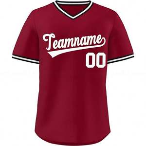 Venta caliente y alta calidad personalizado Color sólido béisbol desgaste botón abajo personalizado cosido nombre Número béisbol Jersey para <span class=keywords><strong>hombre</strong></span> - Product Image 1