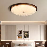 Plafonnier LED rond minimaliste en bois réglable de haute qualité pour salon, chambre à coucher, bureau, maison intelligente
