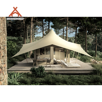 Tente de camping de luxe permanente Kawagebo Kamp (KK) avec membrane et salle de bain intégrée pour 1-2 personnes, idéale pour les resorts et hôtels
