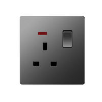 Soket Stopkontak Listrik Universal Standar Inggris & Uni Eropa Harga Pabrik, Saklar Lampu Panel Kaca Temper Akrilik, Saklar Stopkontak Dinding