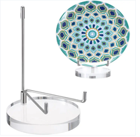 Supports de présentation en acrylique transparent avec bras métalliques réglables pour cristaux, bijoux, pierres, fossiles et collections de roches