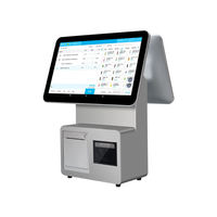 Terminal POS Android Hopestar K17 Layar Sentuh Ganda 15,6 Inci, PC All-in-One Modern dengan Core I3, 4GB DDR3, 64GB, Logo Kustom