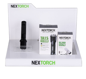 Yiwu Usine Nouveau <span class=keywords><strong>Design</strong></span> Table Personnalisé Publicité Acrylique Lampe De Poche Présentoir Avec Tête D'impression UV - Product Image 2