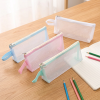 Pochette à crayons en nylon écologique personnalisée, fermeture à glissière, format A6, transparente, pliable, pour l'école, le bureau, les voyages, la maison