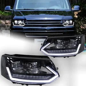 Las luces del coche para VW Multivan faro lente proyector 2010-2015 T5 T6 señal de la lámpara de la cabeza faros LED Drl accesorios de automoción