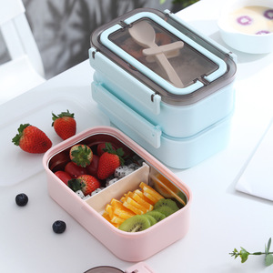 Doppel Schicht 1600ML Thermische Mittagessen <span class=keywords><strong>Box</strong></span> <span class=keywords><strong>2</strong></span> Fach 304 Edelstahl Mittagessen Boxen - Product Image 6