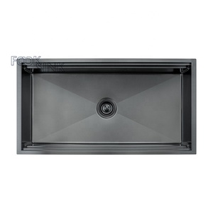 Moderna postazione di lavoro lavabo lavabo multifunzione grande ciotola singola lavello 304 acciaio inossidabile rettangolare sottopiano lavelli da cucina - Product Image 2