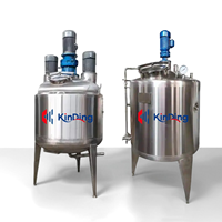 Cuve de mélange en acier inoxydable pour sirop et eau, équipement d'agitation, chaudière de réaction pour dilution de liquides, capacité 20-100L, pour produits chimiques et plastiques
