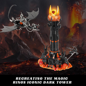 クールダークタワードラゴン城建築セットクリエイティブダークタワー建築カラーブロック誕生日ギフト飾り - Product Image 3