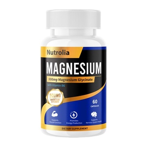 Cápsulas de Glicinato de Magnesio OEM de Marca Privada, Suplemento de Magnesio de 500 mg, Cápsulas de Vitamina <span class=keywords><strong>B6</strong></span> - Product Image 1