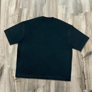 เสื้อยืดโอเวอร์ไซส์ผ้าฝ้ายคุณภาพสูง 100% เสื้อยืดแขนสั้นสีดำสำหรับผู้ชาย ทรงใหญ่สไตล์วินเทจ ตัดเย็บแบบครอป - Product Image 2