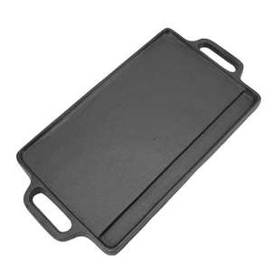 Plaque de cuisson rectangulaire double face en fonte pré-culottée et épaissie, réversible, pour barbecue et camping en extérieur - Product Image 2