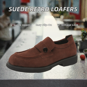 2026 New Suede Slip-On Lazy Loafers Retro All-Match Casual Fashion <b>Shoes</b> <b>Soft</b> <b>Sole</b> Commuter All Seasons Round Toe - Product Image 2
