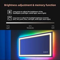 Interruptor Táctil de Alta Definición Antivaho, Moderno, Cuadrado, Inteligente, con Retroiluminación RGB LED, Montado en la Pared, a Prueba de Explosiones IP44, para Uso en Hoteles y Cosmética