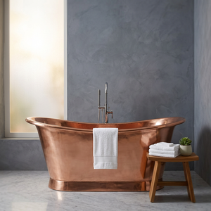 Bañera Ovalada Independiente con Acabado en Cobre, Bañera de Metal para Renovación de Baños, Hogar de Lujo - Product Image 1
