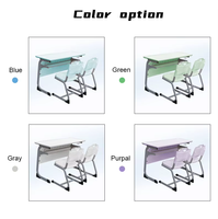 Ensemble bureau et chaise double en plastique à hauteur réglable, mobilier scolaire personnalisable pour salle de classe, école, maison, bureau, usage scolaire