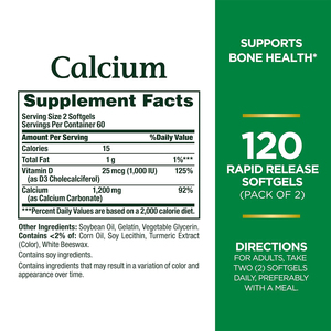 Cápsulas Blandas de Calcio OEM, Favorecen la Salud Ósea, Suplemento Mineral de Calcio Diario Suave, 120 Unidades - Product Image 3