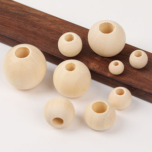 Natural Wood <b>Beads</b> Round <b>Large</b> Hole 10 12 15 16 20 25 30# For Jewelry Making DIY Crafting - Product Image 2