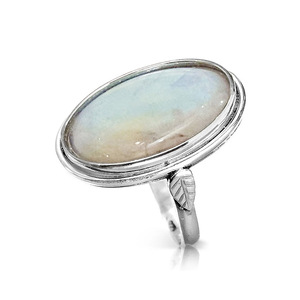 Anello da Donna Vintage con Imitazione di Pietra Lunare Ovale, Semplice ed Elegante - Product Image 5