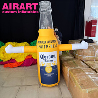 Club de publicité décorant le danseur gonflable de main de vague, danseur gonflable d'air de bouteille de bière