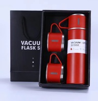 Precio bajo, alta calidad, 500ml, ventosa de negocios, termo, termo de acero inoxidable, juego de regalo, una taza, dos tapas, caja de regalo