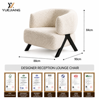 Fauteuil simple ergonomique en tissu, fait main, style moderne français, pour salon, espace de repos, balcon, maison d'hôtes, design artistique et tendance