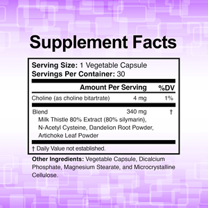 Capsules Détox Foie Best-Seller avec Choline : Protègent les cellules hépatiques des toxines, favorisent une meilleure digestion et une meilleure santé. - Product Image 2