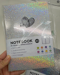 Carnets de notes journaliers avec logo personnalisé, format A5, lignés et pointillés, 96 feuilles, couleur macaron brillante, avec bande - Product Image 6