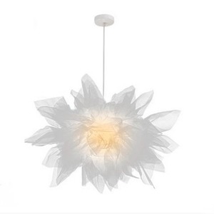 White Round Tulle Pendant <b>Light</b> <b>Led</b> E27 Chandelier For Bedroom Girl Room Decor - Product Image 5