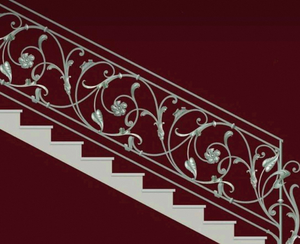 Rampe d'escalier décorative en fer forgé, design floral, main courante en métal, rampe d'escalier moderne pour intérieur, design personnalisé - Product Image 3