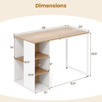Bureau d'ordinateur moderne écologique avec 5 compartiments de rangement et structure métallique, service OEM