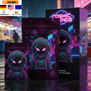 Custom-printed Stand 8-pin 3.5g 7g 14g Calira Durable Zipper Pouches Odor-proof Music Player Polyester Film Packaging Combo <b>Box</b> - Product Image 1