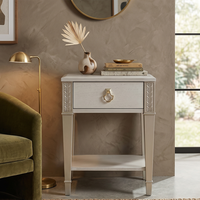 Table console carrée moderne en bois massif sculpté, avec hauteur réglable, pour salon