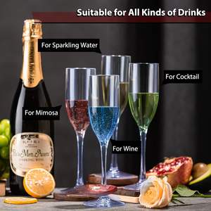 Flûtes à champagne bleues <span class=keywords><strong>incassables</strong></span> en plastique, <span class=keywords><strong>verres</strong></span> à vin réutilisables en acrylique <span class=keywords><strong>pour</strong></span> la décoration de fêtes au bord de la piscine - Product Image 6