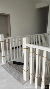 Lan can gỗ cao su rắn trong nhà cho cầu thang lớn cột nhỏ hiện đại phong cách tối giản tay vịn gác xép song Phong cách Trung Quốc - Product Image 4