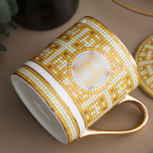 Tazze da Tè Arabe in Ceramica con Logo Personalizzato, Piattino, Tazza da Caffè Vintage Dorata in Porcellana con Piatto e Cucchiaini - Product Image 6