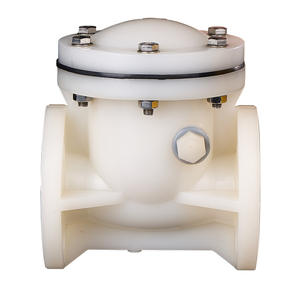 Válvula de Retención de Brida Oscilante de PVDF Rongsheng, Estructura de Diafragma, Válvula Unidireccional Horizontal para Tuberías de Plástico Químico, Suministro de Agua - Product Image 1