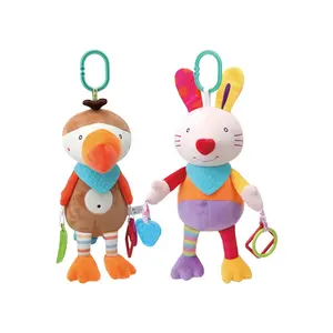 Superventas juguetes para niños juguetes para bebés mordedor animal de silicona bebé conejo y el pájaro juguete de peluche personalizado