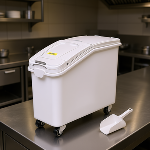 Contenedor de Ingredientes Vevor de 21 Galones, Almacenamiento de Alimentos de Plástico con Tapa Deslizante y Cuchara, Uso Comercial en Cocina - Product Image 2