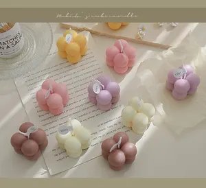 Bolas redondas personalizadas de cubo mágico, velas perfumadas de bolha mini vela de soja perfumada decoração