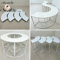 Table de dessert modulaire ANNIELU en métal creux en forme de S et ronde pour événements, banquets, buffets et fêtes
