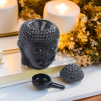 Diffusor Duft kerze Wachs Schmelzwärmer Essential Silber Mini Buddha Ölbrenner Keramik