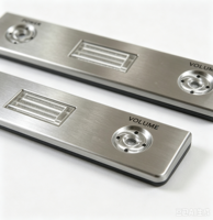 Façade d'amplificateur Hi-Fi en aluminium brossé personnalisée avec trous pour boutons de puissance et de volume, marquage laser, panneau de commande audio
