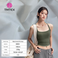 76% Nylon 24% Spandex Rib gebreide stof 250GSM 4-weg stretch ademend effen snel drogend voor meisjes bikini badkleding strandkleding