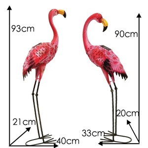 Éclairage solaire extérieur, artisanat en métal, flamant <span class=keywords><strong>rose</strong></span>, ornement de jardin - Product Image 6