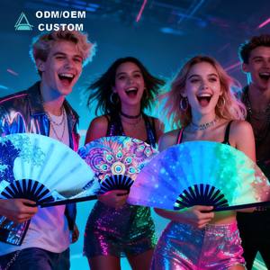 अनुकूलित Uv हाथ के फोल्डिंग प्रशंसकों के बड़े बांस के हाथ में छुट्टी उपहार समुद्र तट पर शादी के क्लैक फोल्डिंग हैंड पोर्टेबल प्रशंसकों - Product Image 1