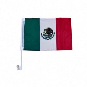 Drapeaux de voiture funéraire personnalisés en polyester pour cortège funéraire sportif avec support de mât en plastique - Product Image 3