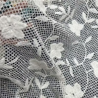 Tissu en dentelle florale 3D en chenille blanc brodé de fleurs en nid d'abeille pour robe et chemisier automne-hiver OEM
