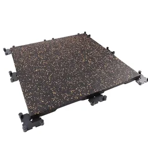 Karpet lantai karet akustik balkon Snap-On hitam 3cm kualitas tinggi lantai pelindung lantai